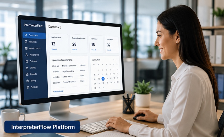 scheduling an appointment on the interpreter flow platofrm